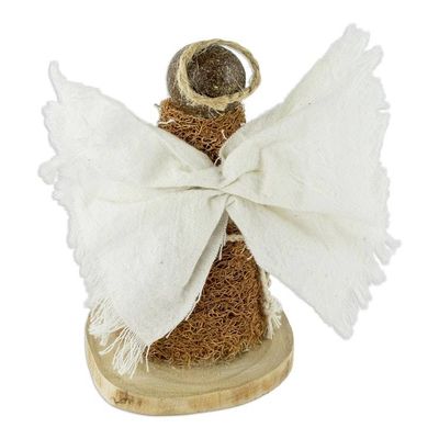 Alternate image for Natural Fiber Minimalist Angel Statuette From El Salvador Nativity Messenger