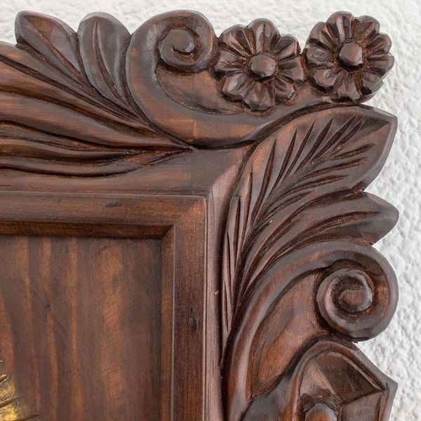 Alternate image for Handcrafted Pinewood Jesus Relief Panel from Guatemala He Is Risen