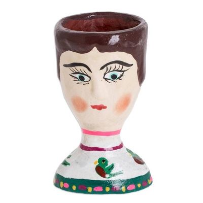 Alternate image for Unique Hand Painted Plant Pot Alma