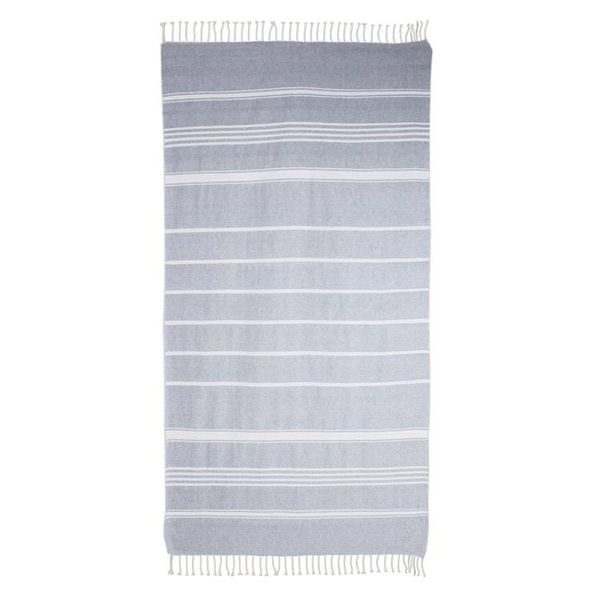 Alternate image for Striped Cotton Beach Towel in Celadon from Guatemala Fresh Relaxation in Celadon