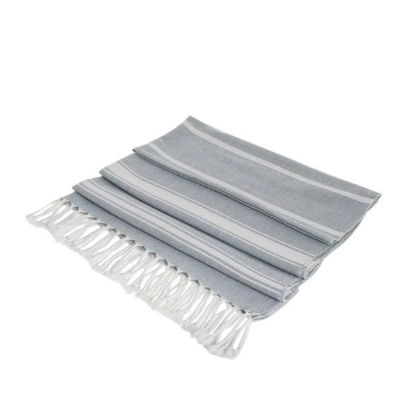Alternate image for Striped Cotton Beach Towel in Celadon from Guatemala Fresh Relaxation in Celadon