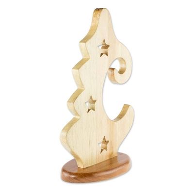 Alternate image for Natural Pinewood Christmas Tree Sculpture Christmas Stars
