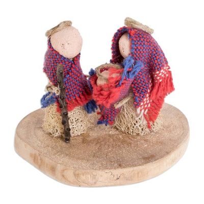 Alternate image for Natural Fiber Nativity Sculpture with Handwoven Cotton Lovely Family