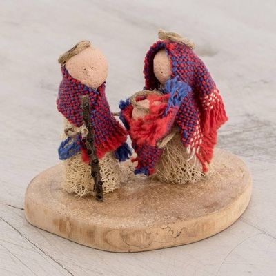 Alternate image for Natural Fiber Nativity Sculpture with Handwoven Cotton Lovely Family
