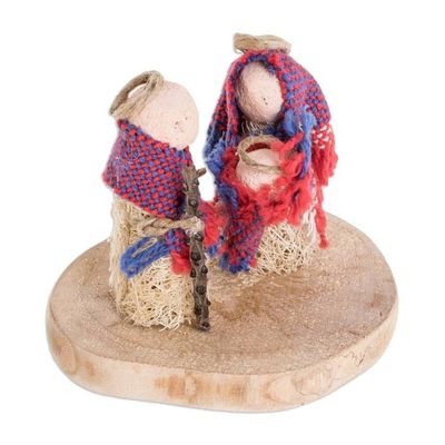 Alternate image for Natural Fiber Nativity Sculpture with Handwoven Cotton Lovely Family