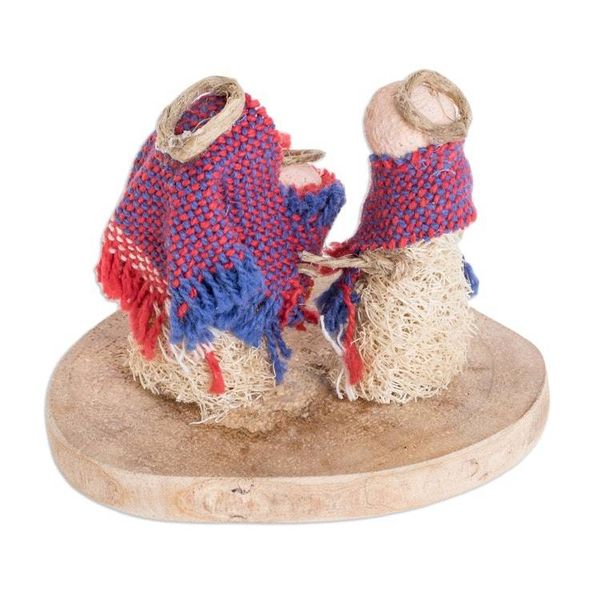 Alternate image for Natural Fiber Nativity Sculpture with Handwoven Cotton Lovely Family