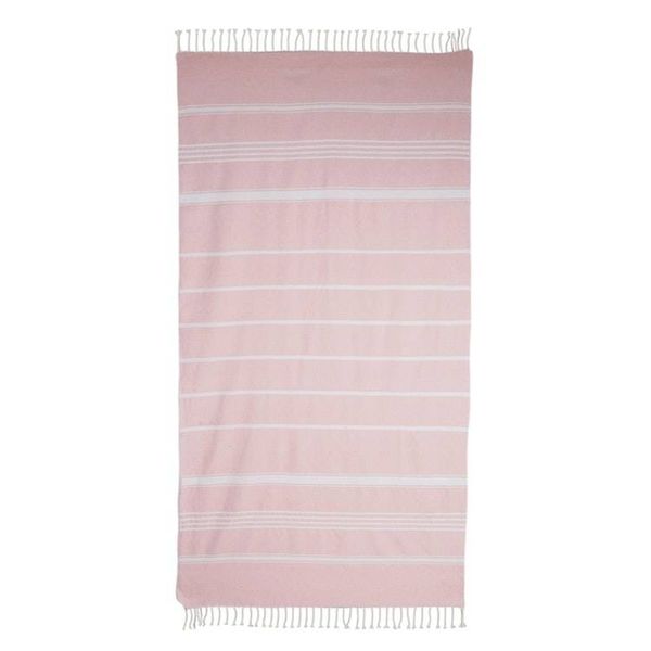 Alternate image for Handwoven Cotton Beach Towel in Blush from Guatemala Fresh Relaxation in Blush