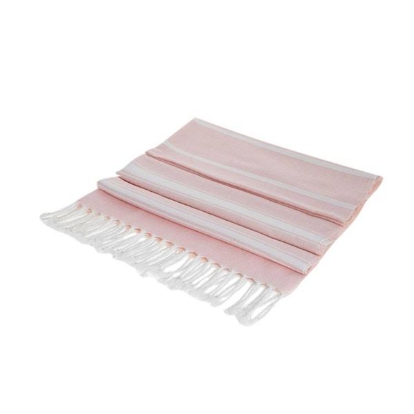 Alternate image for Handwoven Cotton Beach Towel in Blush from Guatemala Fresh Relaxation in Blush