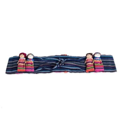 Alternate image for Artisan Crafted Worry Dolls Hat Band from Guatemala in Blue Trouble-Free