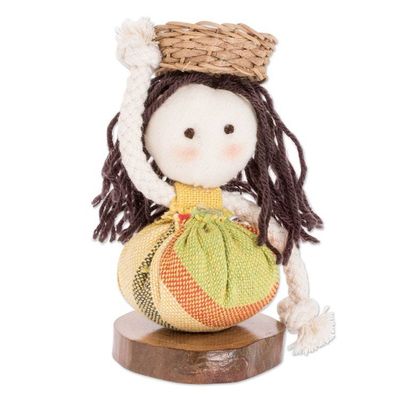 Alternate image for Artisan Crafted Decorative Doll Salvadoran Girl in Yellow