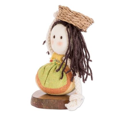 Alternate image for Artisan Crafted Decorative Doll Salvadoran Girl in Yellow