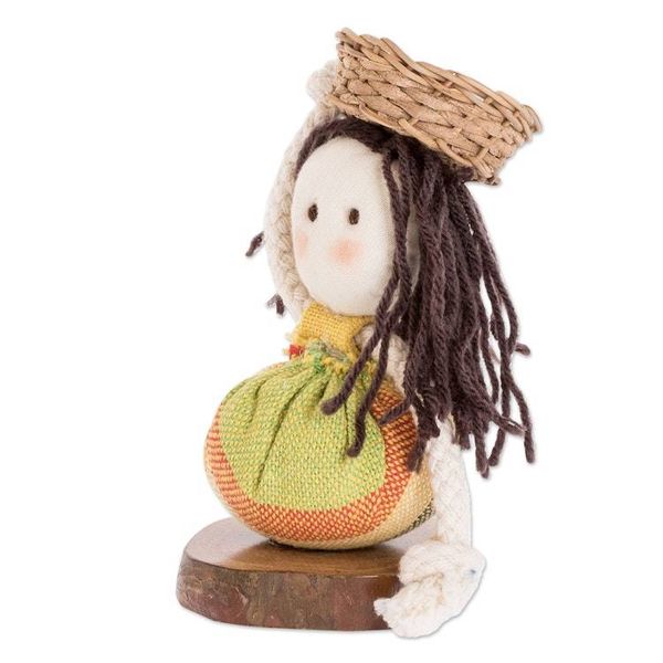 Alternate image for Artisan Crafted Decorative Doll Salvadoran Girl in Yellow