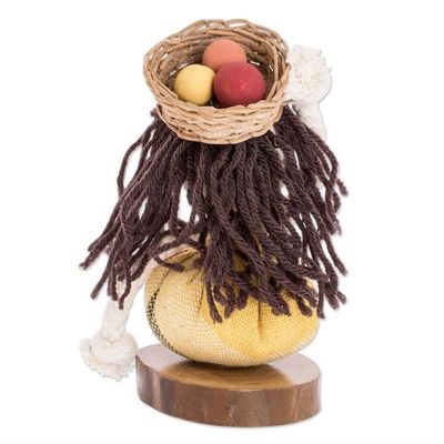 Alternate image for Artisan Crafted Decorative Doll Salvadoran Girl in Yellow
