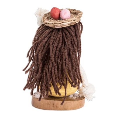 Alternate image for Handmade Cotton and Natural Fiber Decorative Doll in Yellow Yellow Enchantment