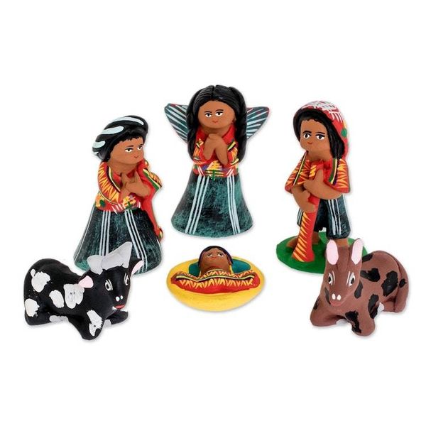 Alternate image for Handcrafted Ceramic Nativity Scene 12 Pieces Santo Tomas Christmas