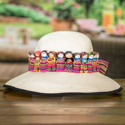 Alternate image for Handmade Ribbon-Style Hat Band with Guatemalan Worry Dolls Little Helpers