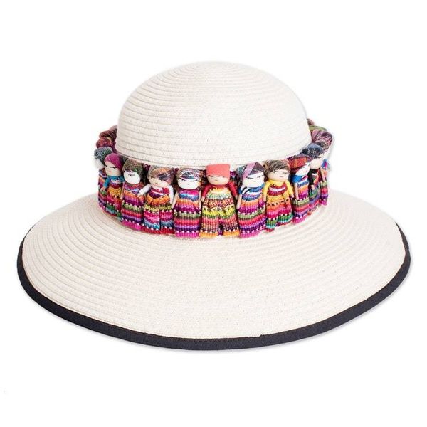 Alternate image for Handmade Ribbon-Style Hat Band with Guatemalan Worry Dolls Little Helpers