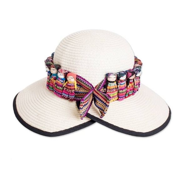 Alternate image for Handmade Ribbon-Style Hat Band with Guatemalan Worry Dolls Little Helpers