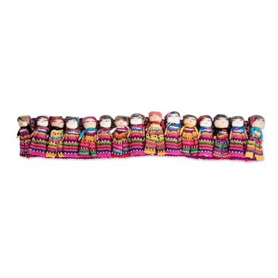 Alternate image for Handmade Ribbon-Style Hat Band with Guatemalan Worry Dolls Little Helpers