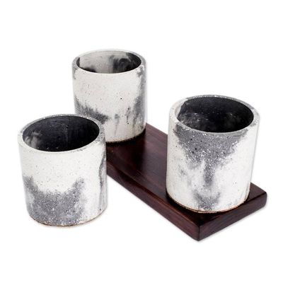 Alternate image for Handcrafted Small Concrete Planters Set of 3 Flowers From My Garden