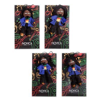 Alternate image for Set of 4 Handcrafted Cotton and Cibaque Men Worry Dolls Quietness