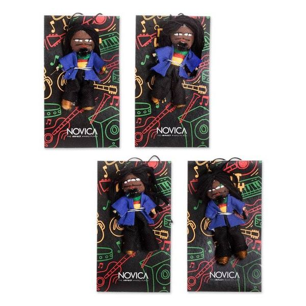 Alternate image for Set of 4 Handcrafted Cotton and Cibaque Men Worry Dolls Quietness