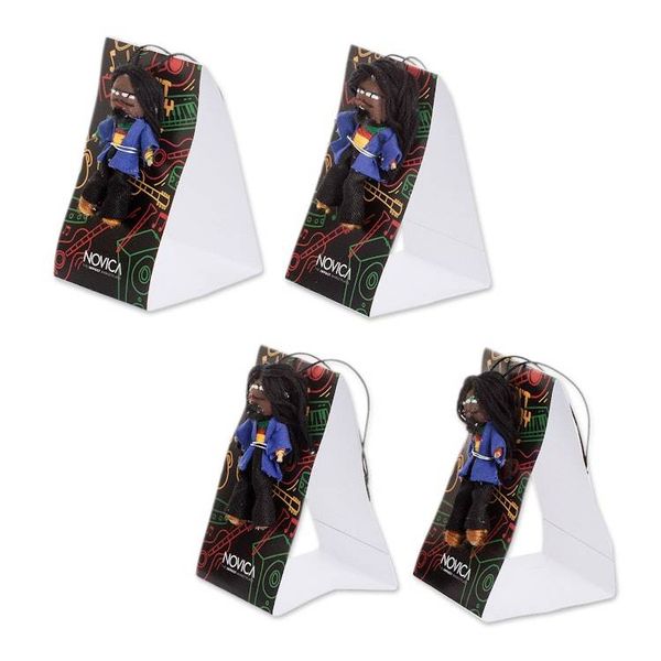 Alternate image for Set of 4 Handcrafted Cotton and Cibaque Men Worry Dolls Quietness