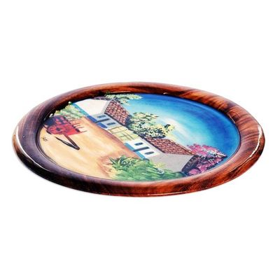 Alternate image for Cedar Wood Hand-Painted Decorative Plate from Costa Rica Country Place