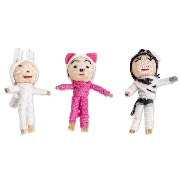 Alternate image for Animal-Themed Folk Art Worry Dolls Set of 3 Little Farm