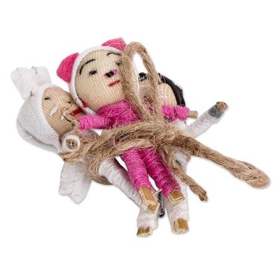 Alternate image for Animal-Themed Folk Art Worry Dolls Set of 3 Little Farm