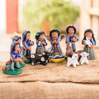 Alternate image for 12 Piece Ceramic Nativity Scene in Apparel from Santa Maria Christmas in Santa Maria