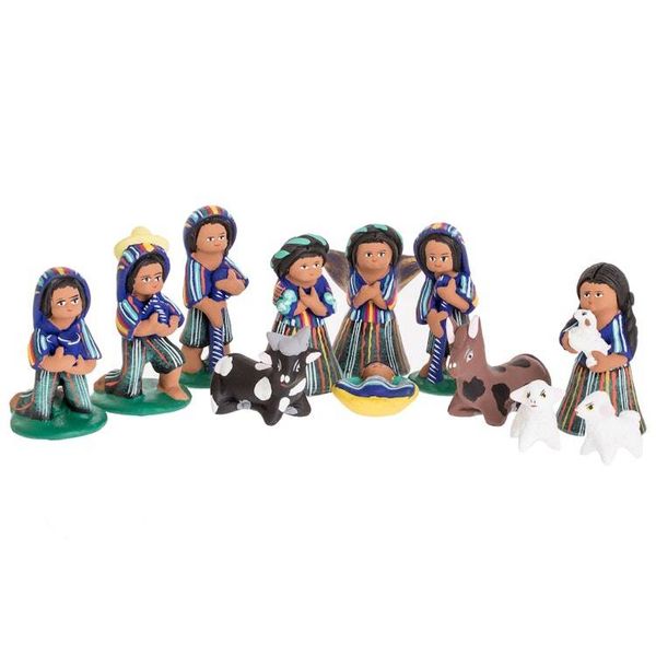 Alternate image for 12 Piece Ceramic Nativity Scene in Apparel from Santa Maria Christmas in Santa Maria