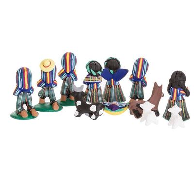 Alternate image for 12 Piece Ceramic Nativity Scene in Apparel from Santa Maria Christmas in Santa Maria