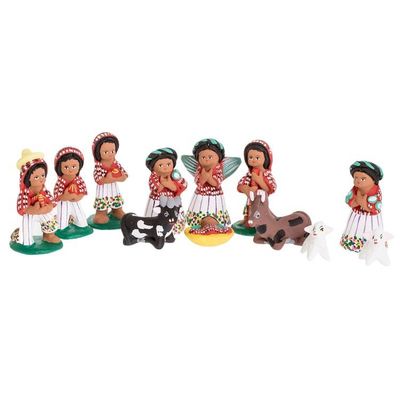 Alternate image for 12 Piece Ceramic Nativity Scene with Apparel from Santiago Christmas in Santiago
