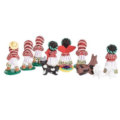 Alternate image for 12 Piece Ceramic Nativity Scene with Apparel from Santiago Christmas in Santiago