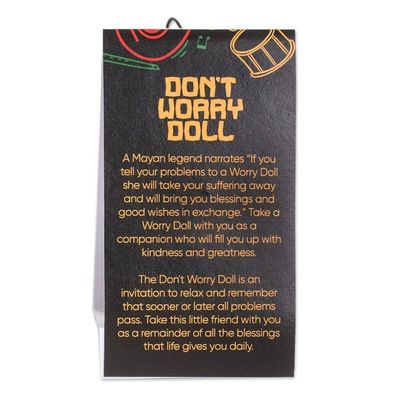 Alternate image for Cotton and Cibaque Man Worry Doll Handcrafted in Guatemala Quietness