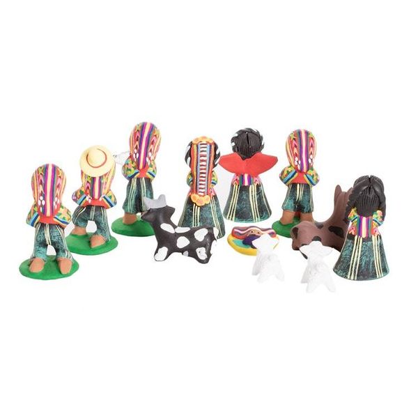 Alternate image for Ceramic Nativity Scene Handcrafted in Guatemalan 12 Pieces Christmas in San Antonio