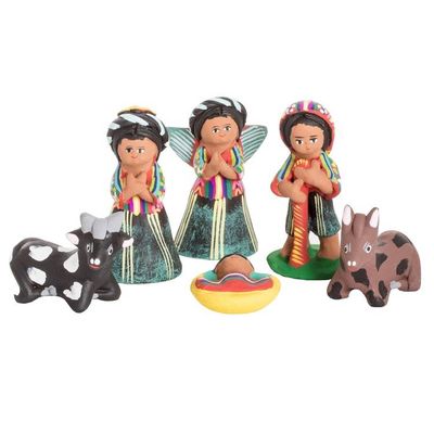 Alternate image for Ceramic Nativity Scene Handcrafted in Guatemalan 12 Pieces Christmas in San Antonio