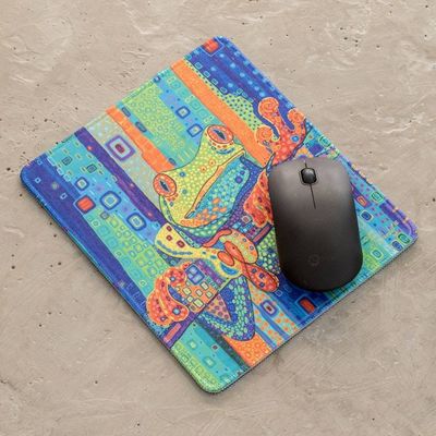 Alternate image for Printed Multicolor Rubber Mouse Pad with Frog Image Tropical Frog