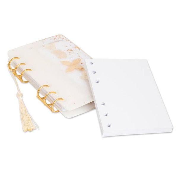 Alternate image for Handcrafted Leafy Resin Journal with Ivory Tassel Sunrise Forest