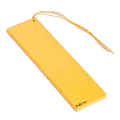 Alternate image for Hand-Painted Cedar Wood Antique Door Bookmark in Orange Vintage Door in Orange