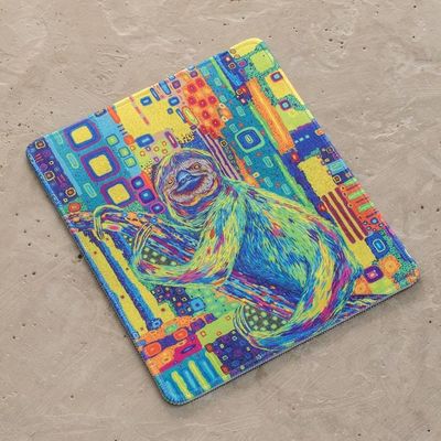 Alternate image for Printed Multicolor Rubber Mouse Pad with Sloth Image Tropical Sloth