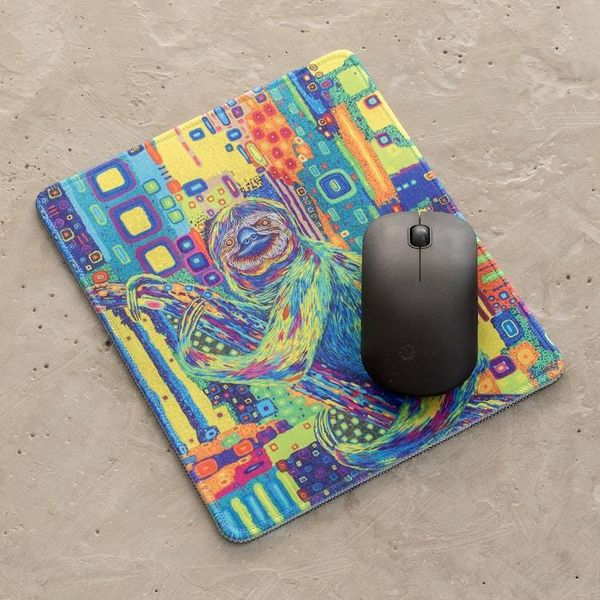 Alternate image for Printed Multicolor Rubber Mouse Pad with Sloth Image Tropical Sloth