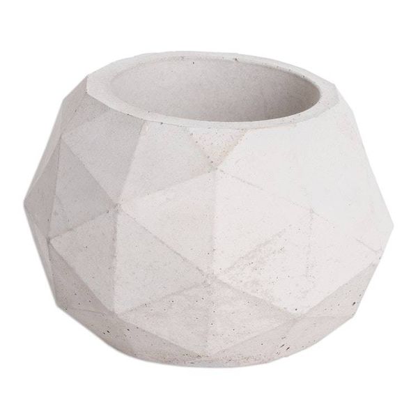 Alternate image for Handcrafted Geometric Cement Flower Pot from El Salvador Geometric Spaces
