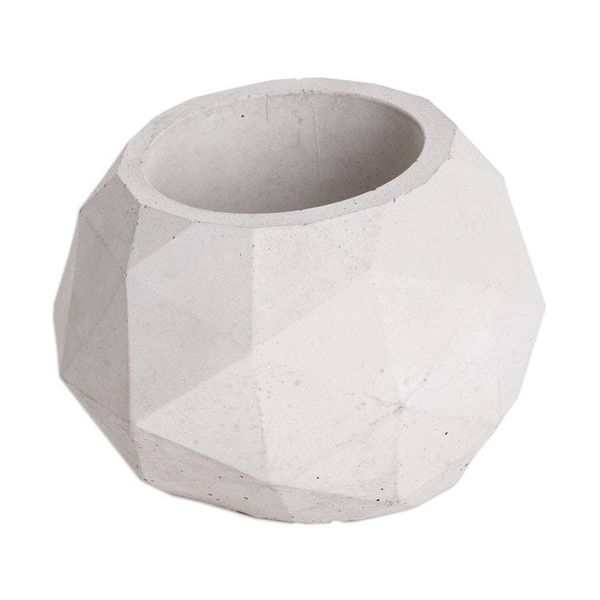 Alternate image for Handcrafted Geometric Cement Flower Pot from El Salvador Geometric Spaces