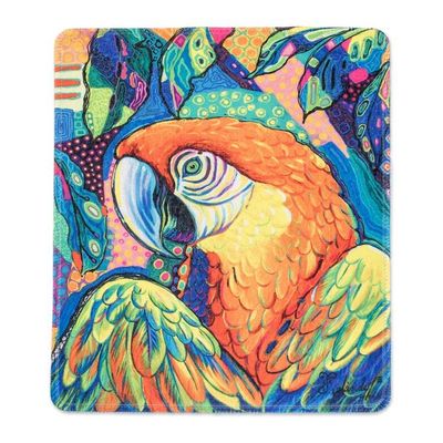 Alternate image for Printed Multicolor Rubber Mouse Pad with Macaw Image Tropical Macaw