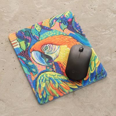 Alternate image for Printed Multicolor Rubber Mouse Pad with Macaw Image Tropical Macaw
