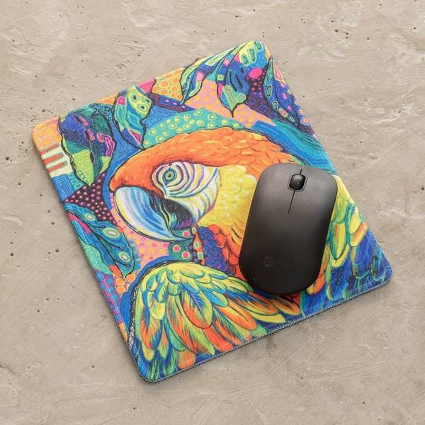 Alternate image for Printed Multicolor Rubber Mouse Pad with Macaw Image Tropical Macaw
