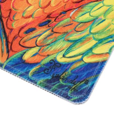 Alternate image for Printed Multicolor Rubber Mouse Pad with Macaw Image Tropical Macaw