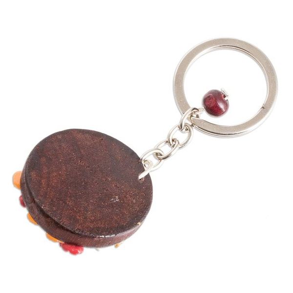 Alternate image for Handmade Painted Pinewood and Cold Porcelain Turtle Keychain The Little Turtle